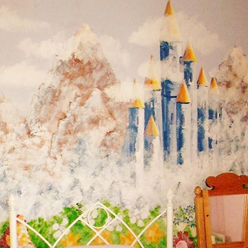 Princess castle full wall mural