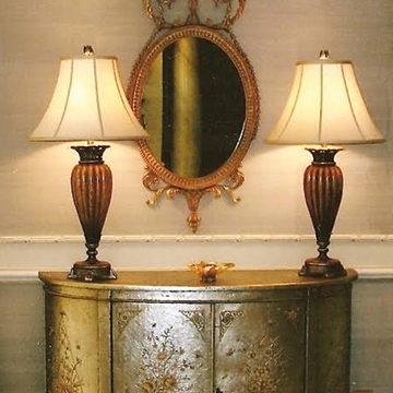 Japanese silk wallpaper with hand painted mouldings